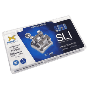 Kit de Braquetes Autoligados Roth SLI .022 com Ganchos em Caninos e Pre-Molares 20 Unidades - Morelli